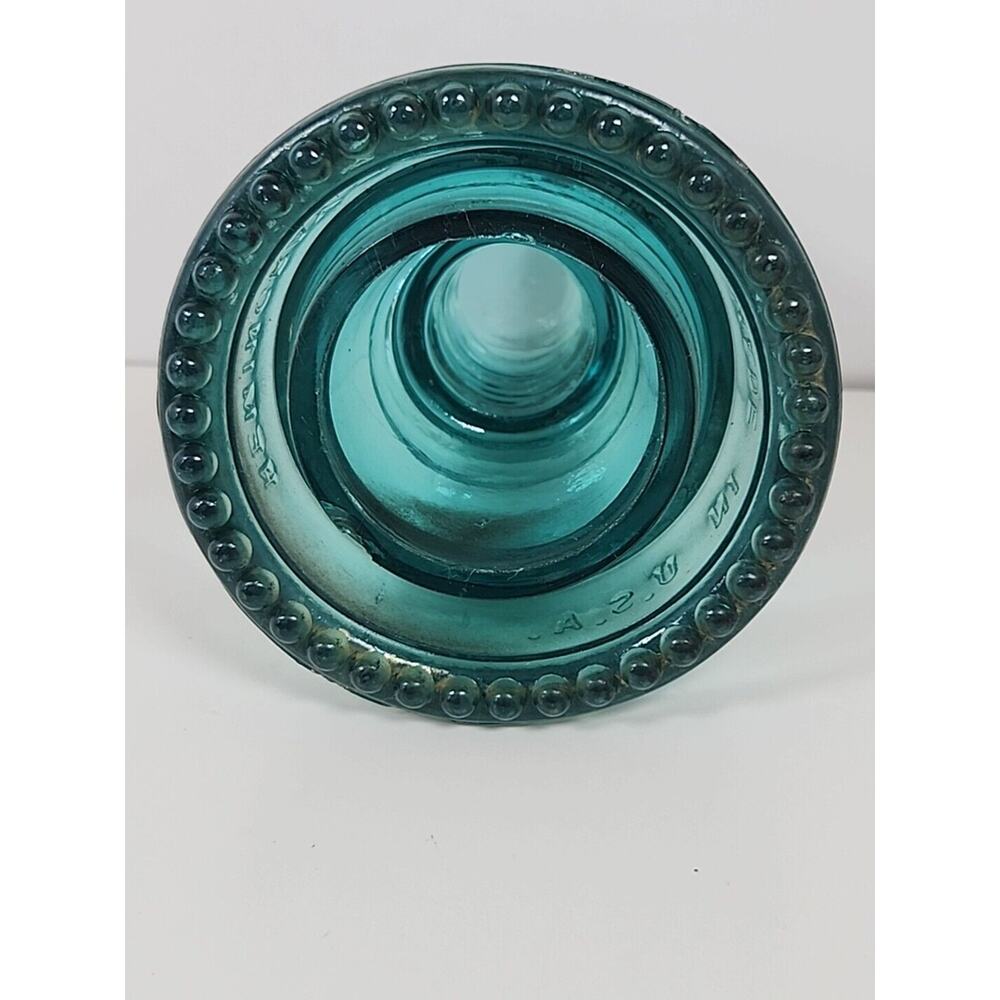 Aqua (Blue/Green) Hemingray 42 Electrical Glass Insulator - Made in USA - Picture 9 of 9